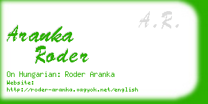 aranka roder business card